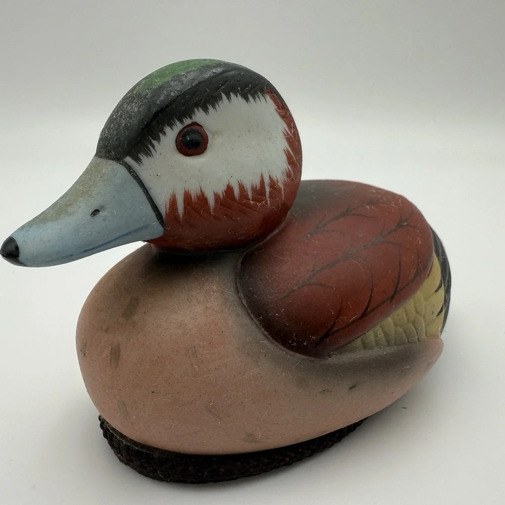 Decoy Ducks Vtg Mini Lot of 2 Jasco Multicolors‎ Lint Rustic Cottage Decor